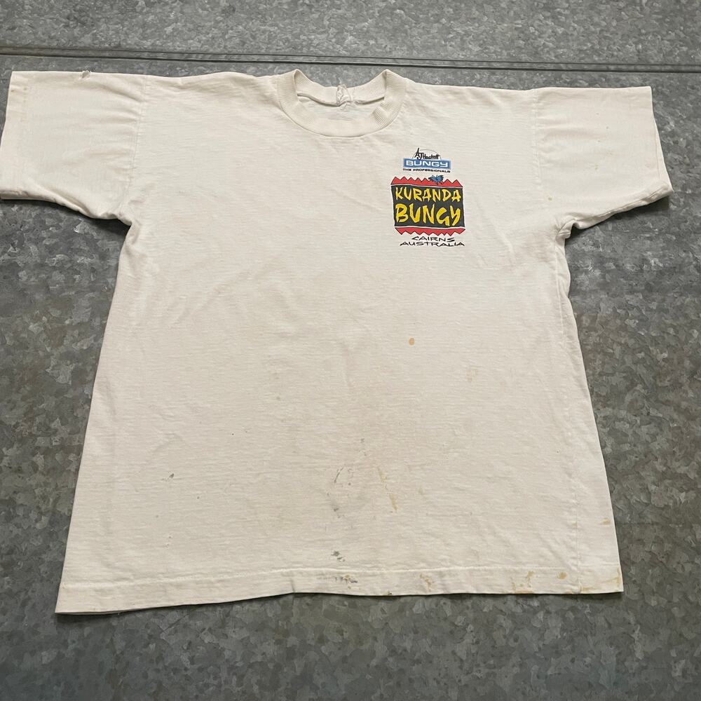 Vintage AJ Hackett Kuranda Bungy Tropical Velocity Cairns Australia Shirt Medium - Picture 8 of 16